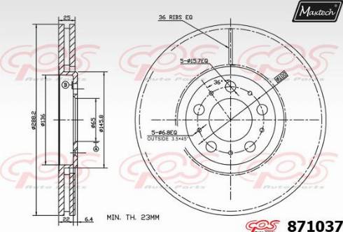 Maxtech 871037.0000 - Əyləc Diski furqanavto.az