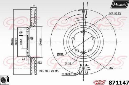 Maxtech 871147.0060 - Əyləc Diski furqanavto.az