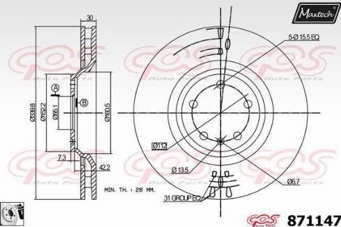 Maxtech 871147.0080 - Əyləc Diski furqanavto.az