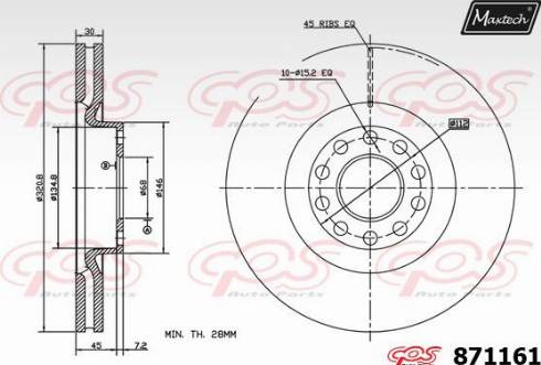 Maxtech 871161.0000 - Əyləc Diski furqanavto.az