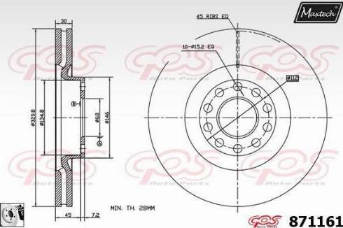 Maxtech 871161.0080 - Əyləc Diski furqanavto.az