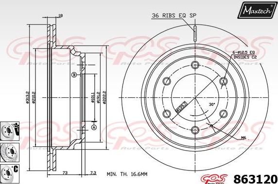 Maxtech 873086 - Əyləc Diski furqanavto.az