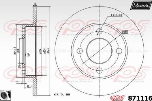 Maxtech 871116.0060 - Əyləc Diski furqanavto.az