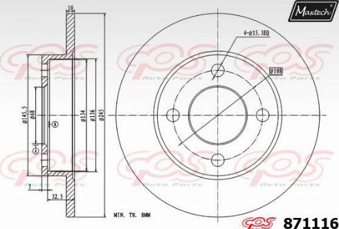 Maxtech 871116.0000 - Əyləc Diski furqanavto.az