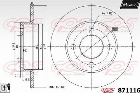 Maxtech 871116.0080 - Əyləc Diski furqanavto.az