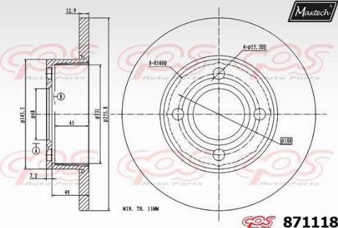 Maxtech 871118.0000 - Əyləc Diski furqanavto.az