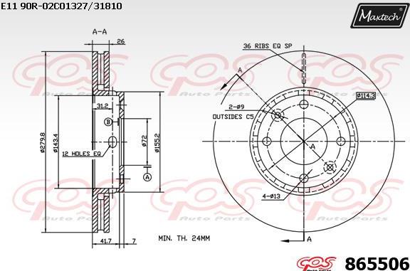 Maxtech 871113 - Əyləc Diski furqanavto.az