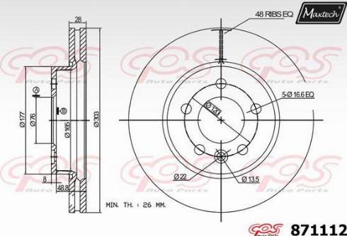 Maxtech 871112.0000 - Əyləc Diski furqanavto.az