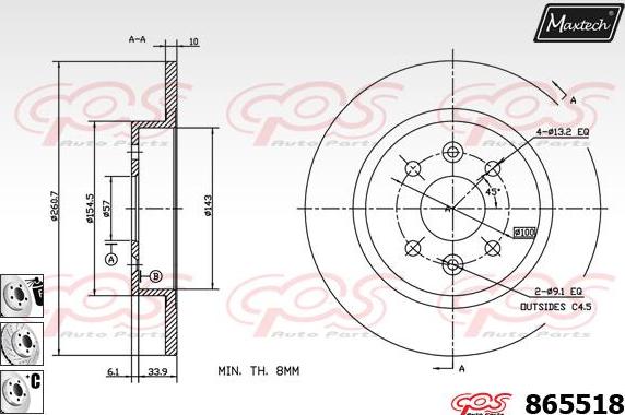 Maxtech 871112 - Əyləc Diski furqanavto.az