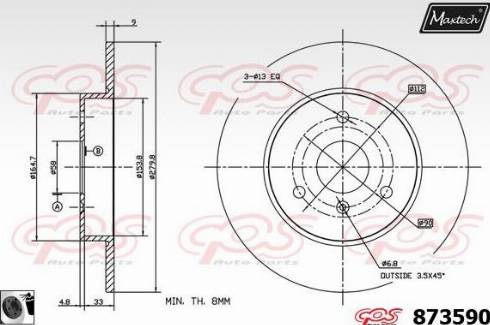 Maxtech 873590.0060 - Əyləc Diski furqanavto.az