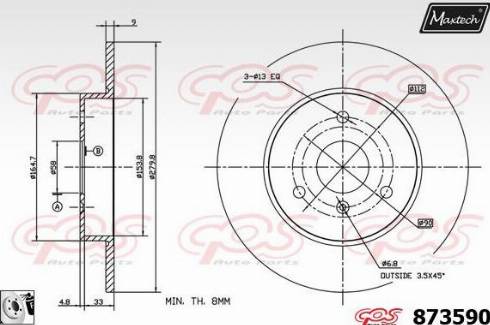 Maxtech 873590.0080 - Əyləc Diski furqanavto.az