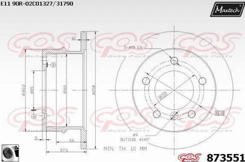 Maxtech 873551.0060 - Əyləc Diski furqanavto.az