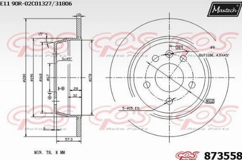 Maxtech 873558.0000 - Əyləc Diski furqanavto.az