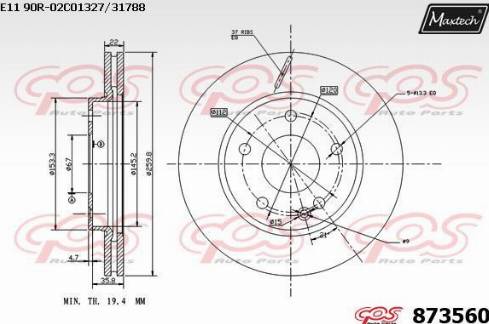 Maxtech 873560.0000 - Əyləc Diski furqanavto.az