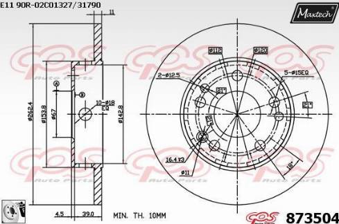 Maxtech 873504.0080 - Əyləc Diski furqanavto.az