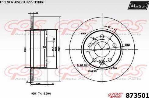 Maxtech 873501.0000 - Əyləc Diski furqanavto.az