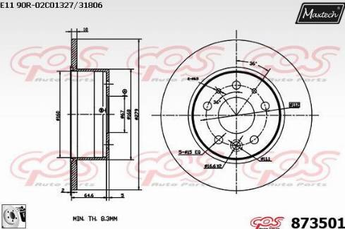 Maxtech 873501.0080 - Əyləc Diski furqanavto.az