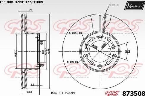 Maxtech 873508.0000 - Əyləc Diski furqanavto.az