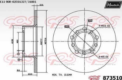 Maxtech 873510.0000 - Əyləc Diski furqanavto.az