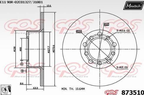 Maxtech 873510.0080 - Əyləc Diski furqanavto.az