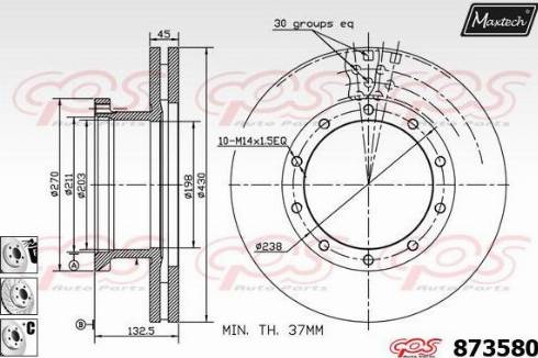 Maxtech 873580.6880 - Əyləc Diski furqanavto.az