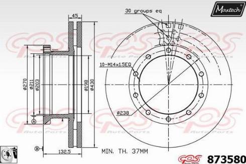 Maxtech 873580.0080 - Əyləc Diski furqanavto.az