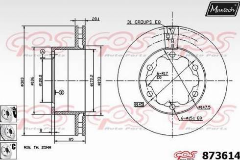 Maxtech 873614.6880 - Əyləc Diski furqanavto.az