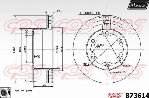 Maxtech 873614.0060 - Əyləc Diski furqanavto.az