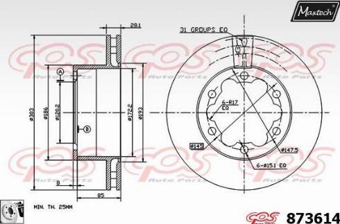 Maxtech 873614.0080 - Əyləc Diski furqanavto.az