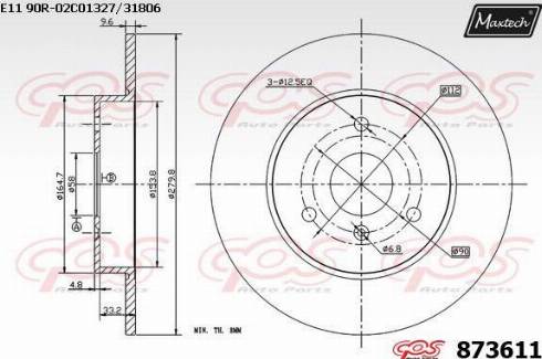 Maxtech 873611.0000 - Əyləc Diski furqanavto.az