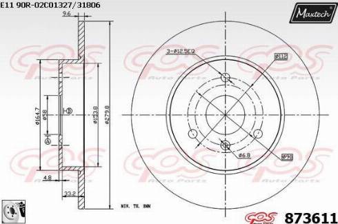 Maxtech 873611.0080 - Əyləc Diski furqanavto.az