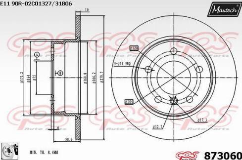 Maxtech 873060.0080 - Əyləc Diski furqanavto.az