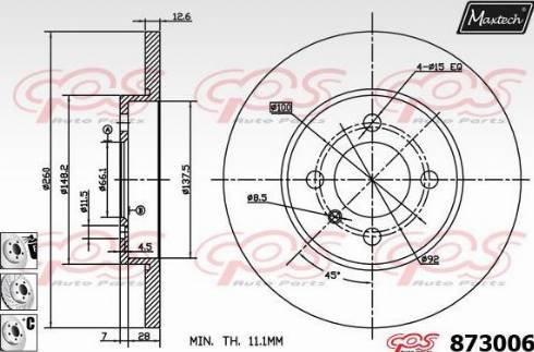 Maxtech 873006.6980 - Əyləc Diski furqanavto.az