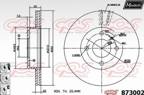 Maxtech 873002.6880 - Əyləc Diski furqanavto.az