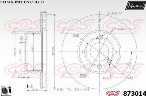 Maxtech 873014.0060 - Əyləc Diski furqanavto.az