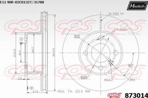 Maxtech 873014.0000 - Əyləc Diski furqanavto.az