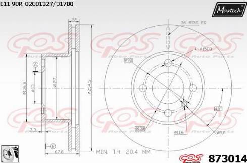 Maxtech 873014.0080 - Əyləc Diski furqanavto.az