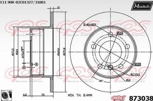 Maxtech 873038.0060 - Əyləc Diski furqanavto.az