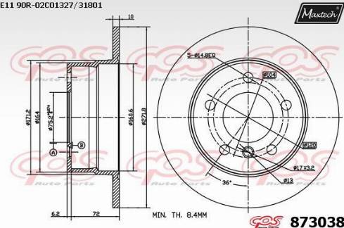 Maxtech 873038.0000 - Əyləc Diski furqanavto.az