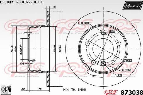 Maxtech 873038.0080 - Əyləc Diski furqanavto.az