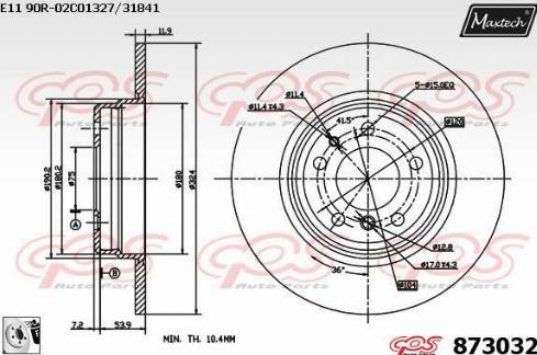 Maxtech 873032.0080 - Əyləc Diski furqanavto.az