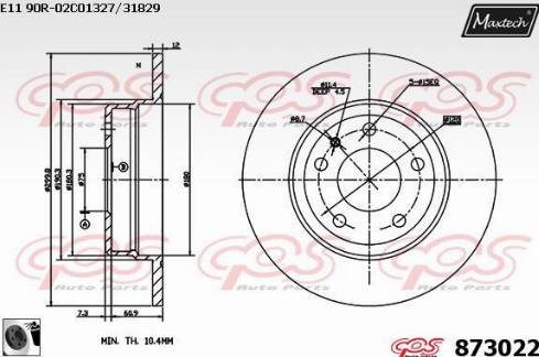 Maxtech 873022.0060 - Əyləc Diski furqanavto.az