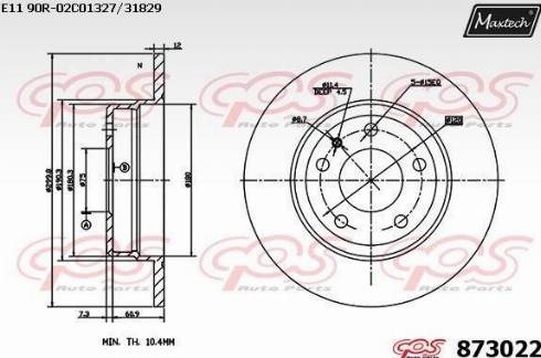 Maxtech 873022.0000 - Əyləc Diski furqanavto.az