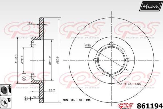 Maxtech 873079 - Əyləc Diski furqanavto.az