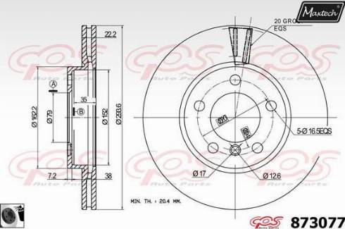 Maxtech 873077.0060 - Əyləc Diski furqanavto.az