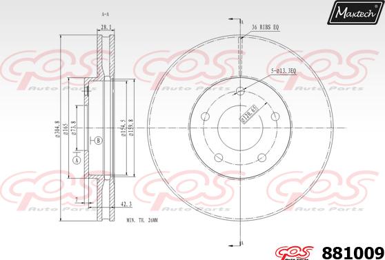 Maxtech 873109 - Əyləc Diski furqanavto.az