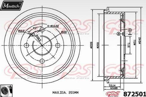 Maxtech 872501.0060 - Əyləc barabanı furqanavto.az