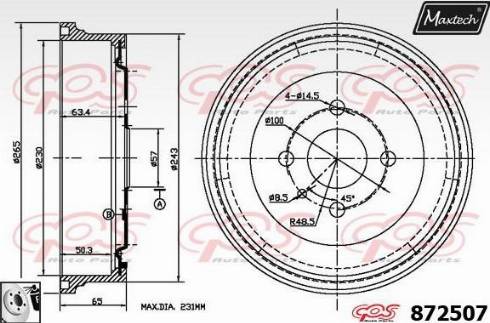 Maxtech 872507.0080 - Əyləc barabanı furqanavto.az