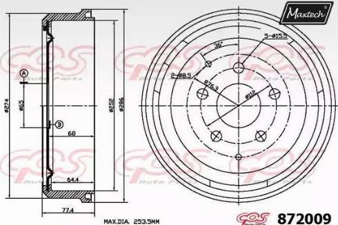 Maxtech 872009.0000 - Əyləc barabanı furqanavto.az