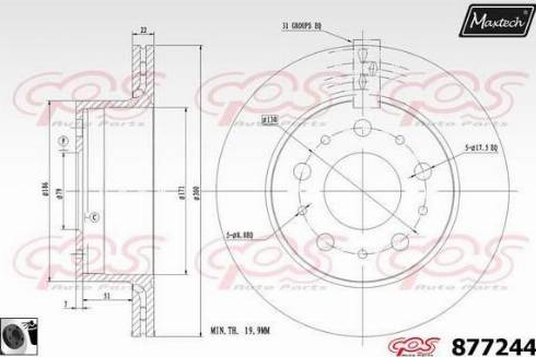 Maxtech 877244.0060 - Əyləc Diski furqanavto.az